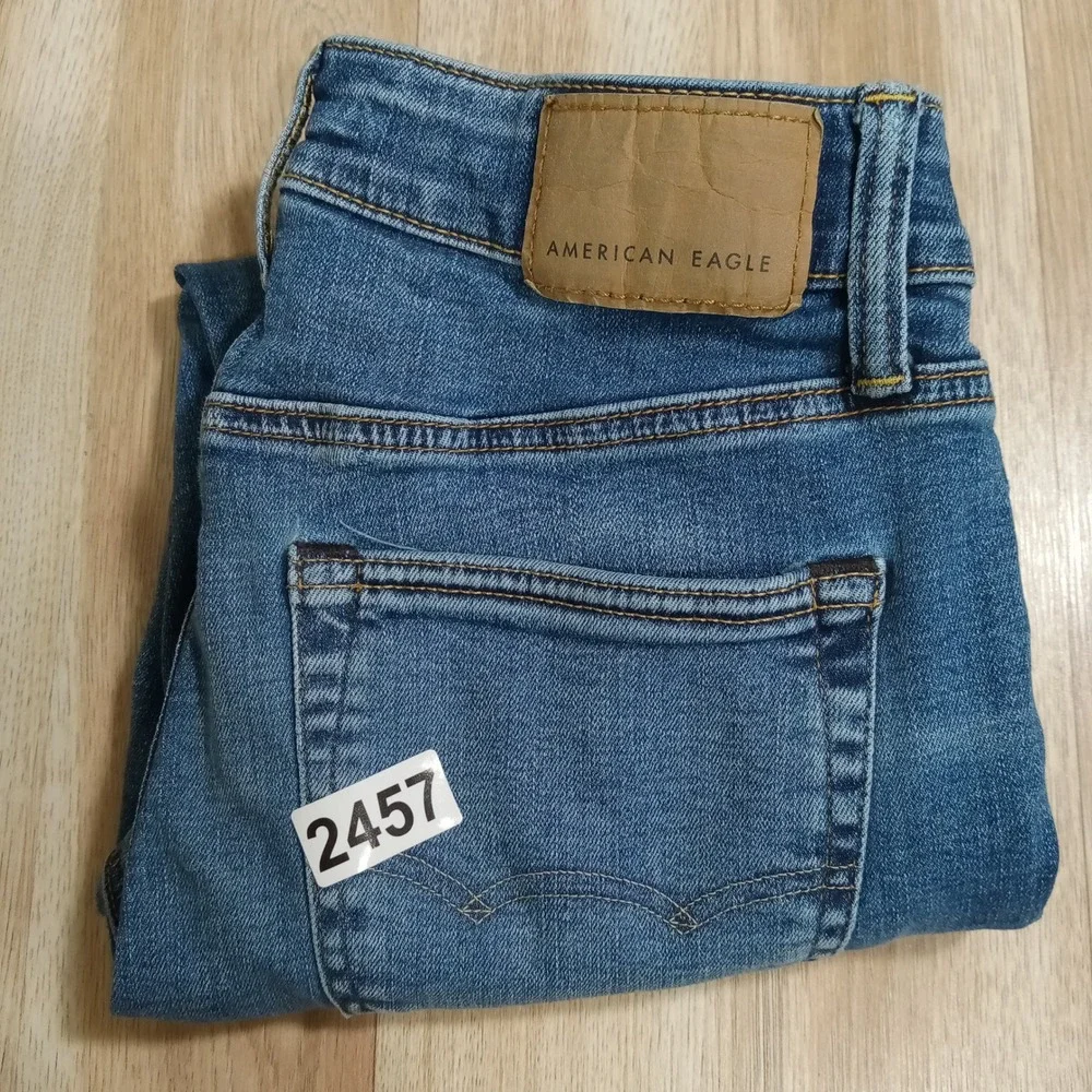 American‎ Eagle Skinny Jeans Medium Wash Blue Denim Size 26x28 Stretch Pants